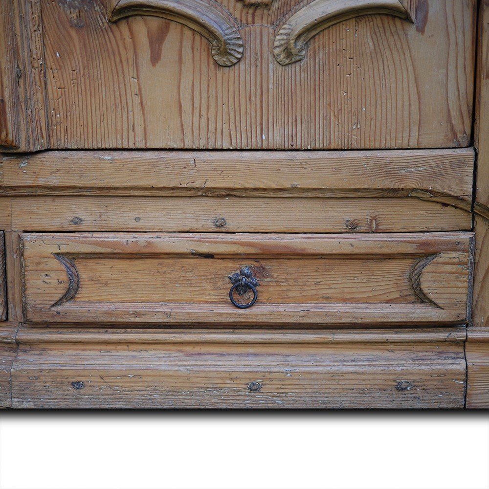 Fir Wood Cabinet With Baroque Carvings - Mid 1700s-photo-5