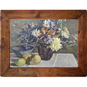 Fitger Hermann - Vase De Fleurs Avec Fruits