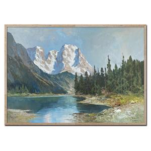 Lac Alpin Huile sur Toile– Hans Grabner 