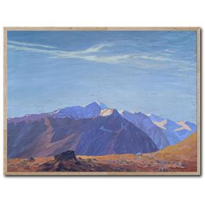 Peinture ancienne « Großglockner », F. Reimann