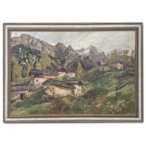 "Tirecorne, Courmayeur", Huile sur Toile