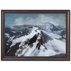Massif de la Bernina, Alpes suisses – huile sur toile, 1940 – H. Horn 