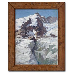 Mont Blanc – Oil Painting On Panel – Karl Böttner, 1939 