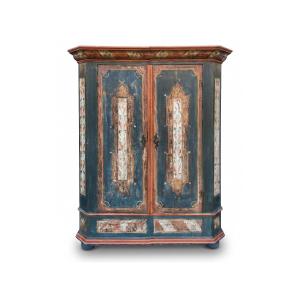 Armoire alpine (tyrolienne) peinte ancienne