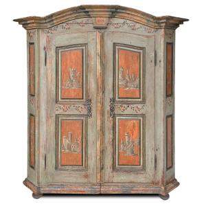 Armoire à deux portes peinte, datée 1804