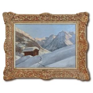Snow-covered Landscape, Kloster Cavadurli, Silvretta, Switzerland