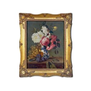 Still Life With Roses And Fruit