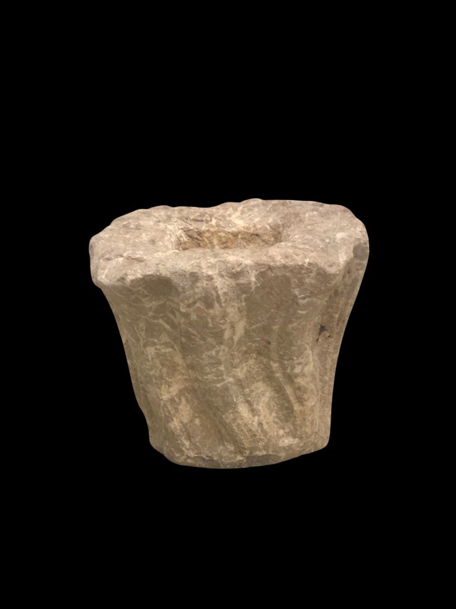 Capital In Pink Breccia With Helical Grooves