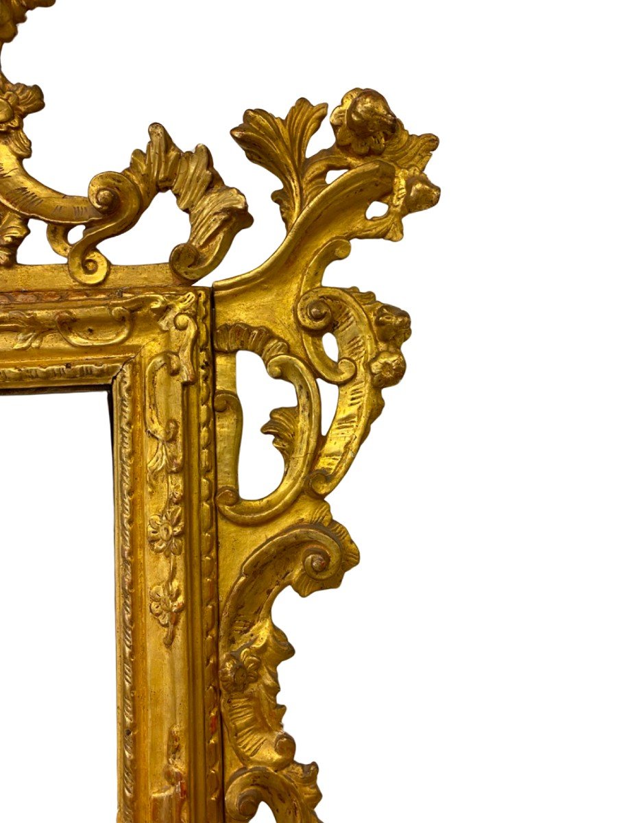 Venetian Mirror In Carved And Gilded Wood -photo-2