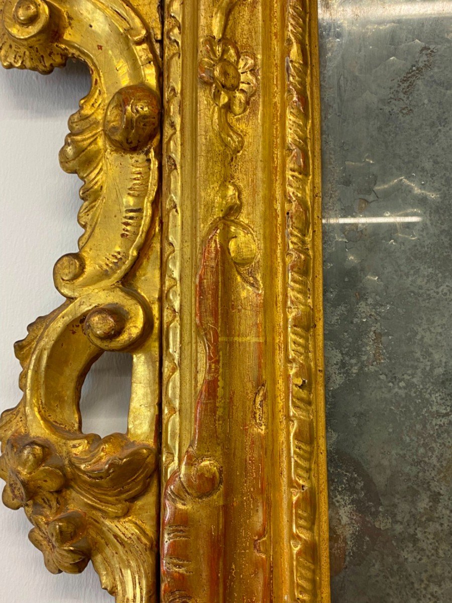 Venetian Mirror In Carved And Gilded Wood -photo-4