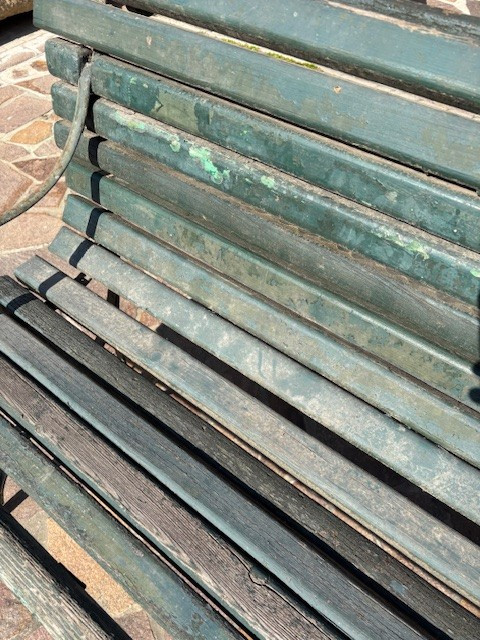 Pair Of Garden Benches In Iron And Wood   -photo-2