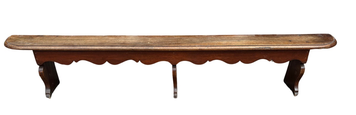 banc avec 3 supports en noyer