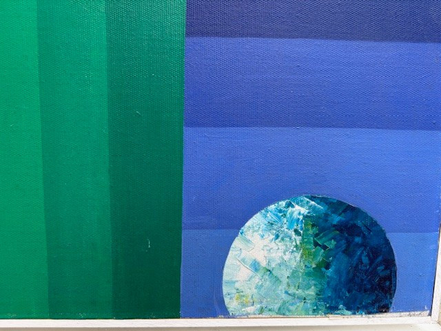   Painting On Canvas Signed " Dinamica Della Luce N° 2 Orio Silvani 1970 Parma"-photo-2