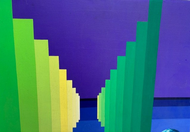   Painting On Canvas Signed " Dinamica Della Luce N° 2 Orio Silvani 1970 Parma"-photo-4