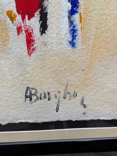   peinture acrylique sur papier signé "Borghi"-photo-3