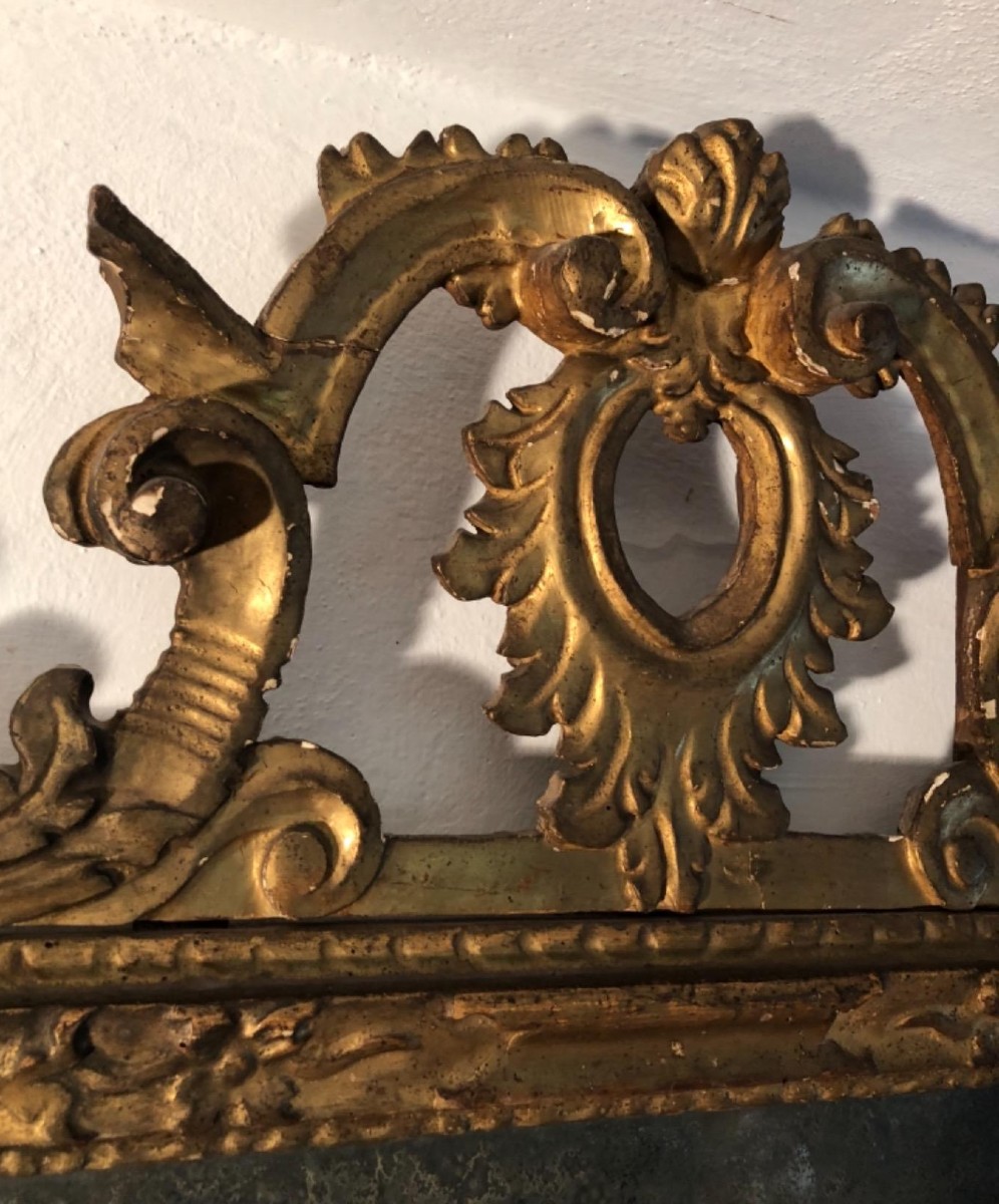   Carved And Gilded Wooden Mirror-photo-4
