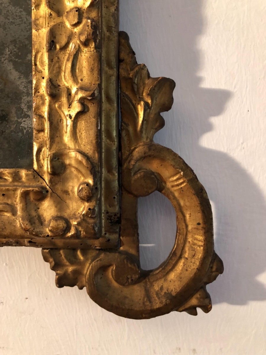   Carved And Gilded Wooden Mirror-photo-1
