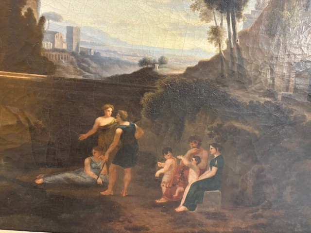 peinture néoclassique avec des figures et de l’architecture dans son  cadre -photo-2