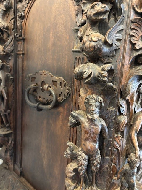 mobile à "bambocci"  genovese en noyer avec base également sculptée-photo-5