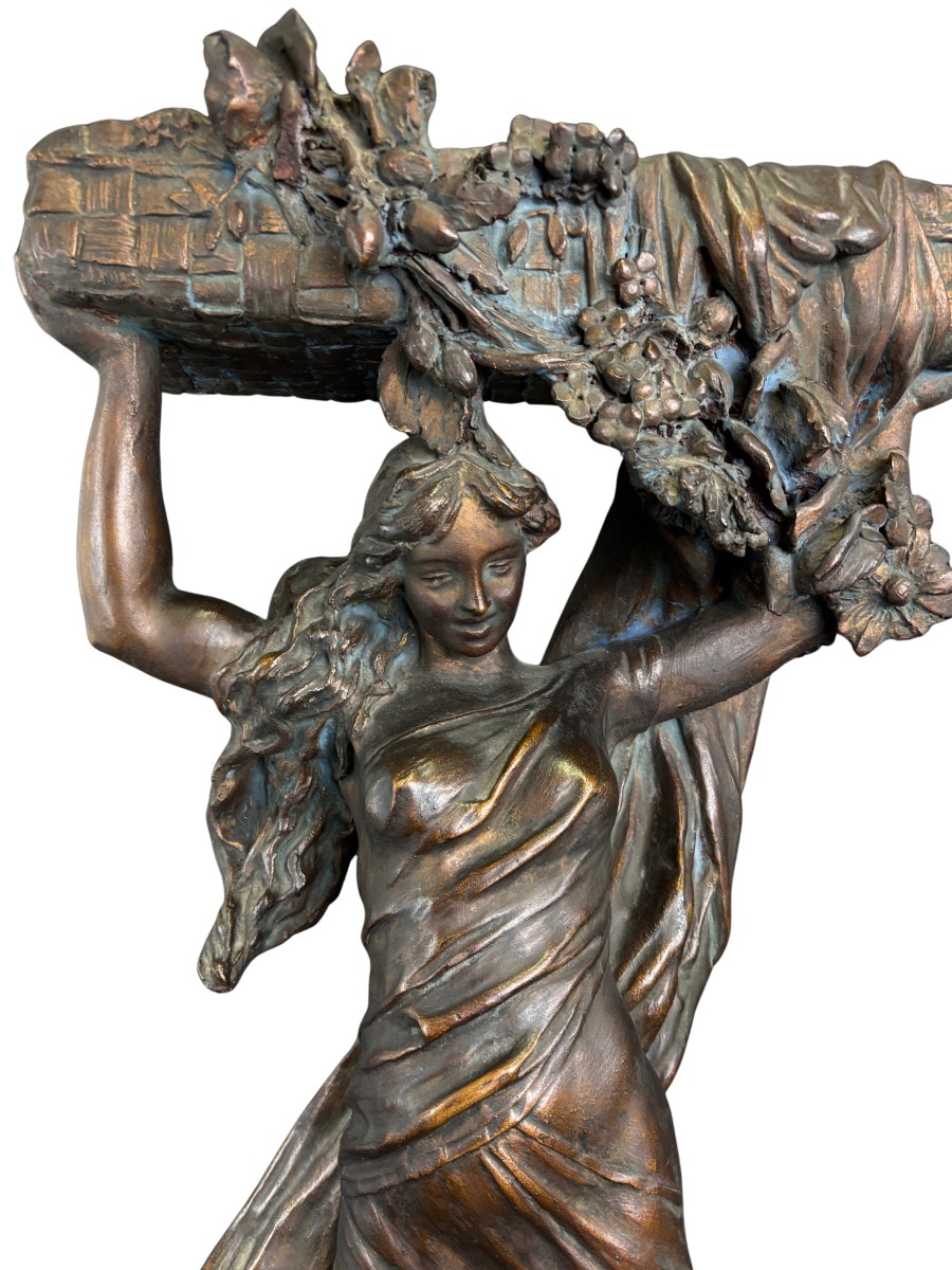 Bronze-colored Painted Terracotta Planter-photo-2