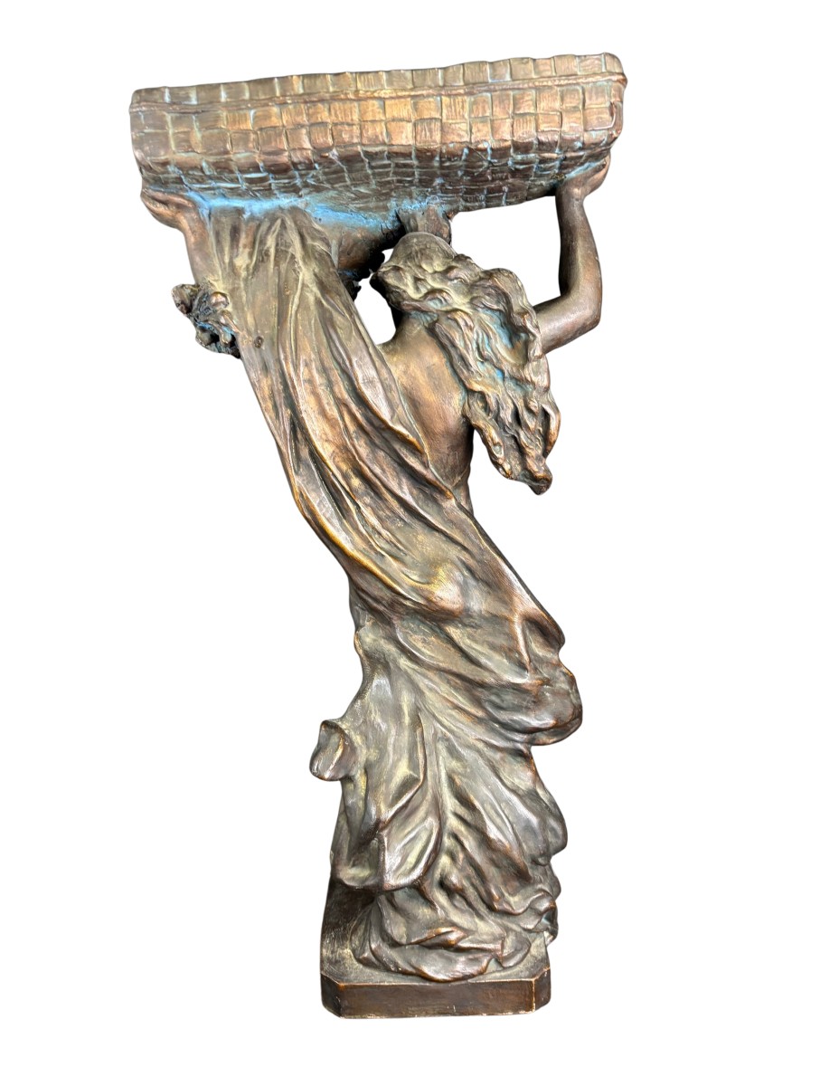 Bronze-colored Painted Terracotta Planter-photo-3