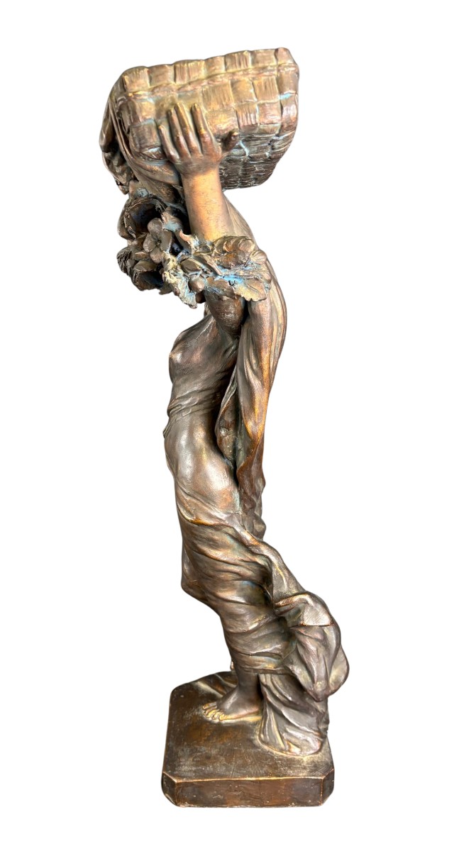 Bronze-colored Painted Terracotta Planter-photo-1