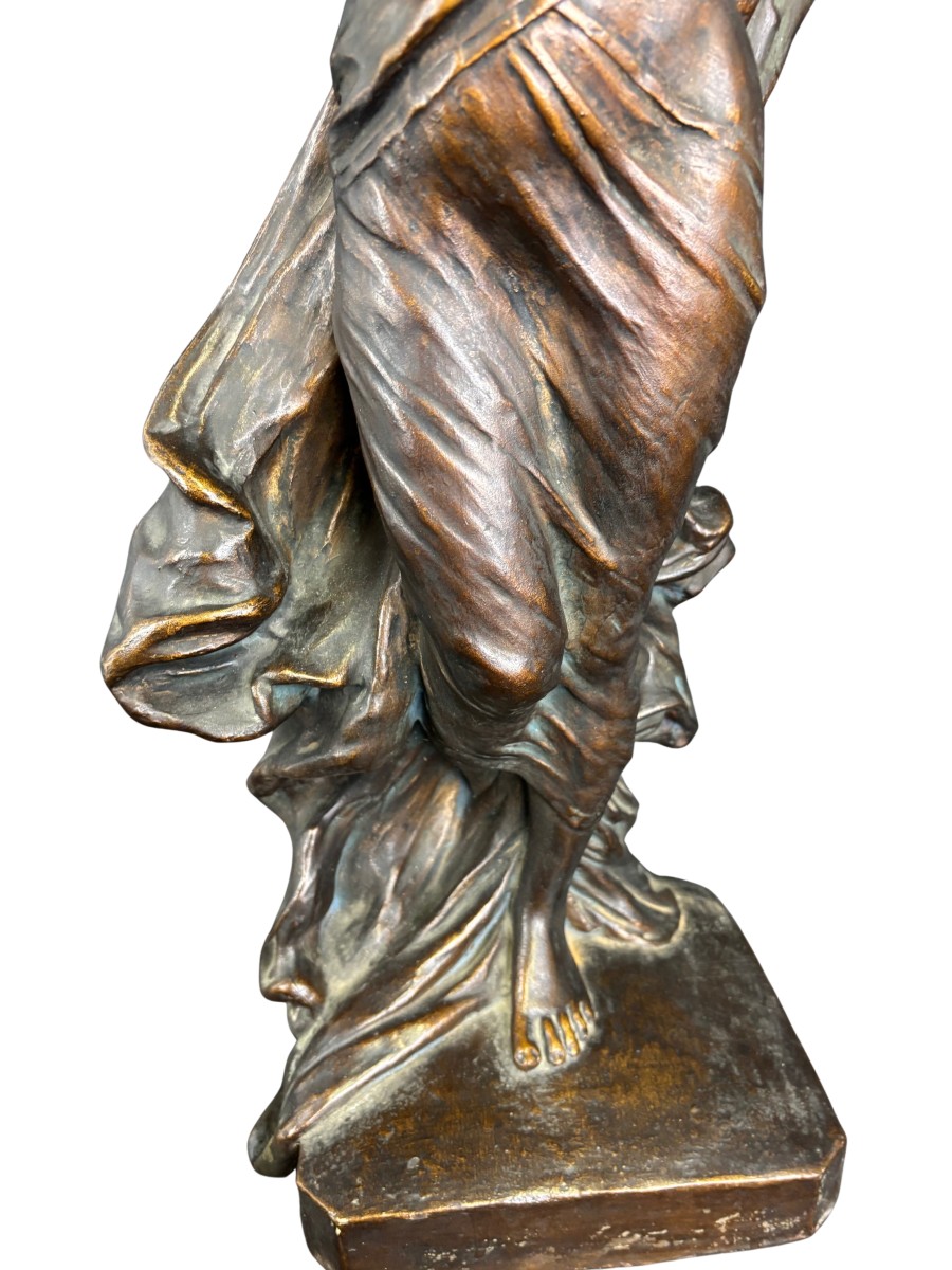 Bronze-colored Painted Terracotta Planter-photo-2