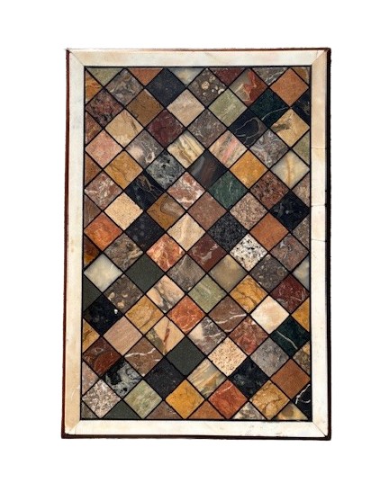 Coffee Table With Marble Top Inlaid With Polychrome Marble-photo-2