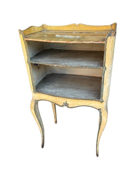 Couple Of Genoese Lacquered Small Cabinets With Surfaces Painted In Fake Marble-photo-2