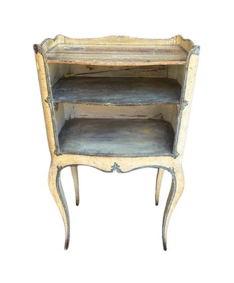 Couple Of Genoese Lacquered Small Cabinets With Surfaces Painted In Fake Marble-photo-3