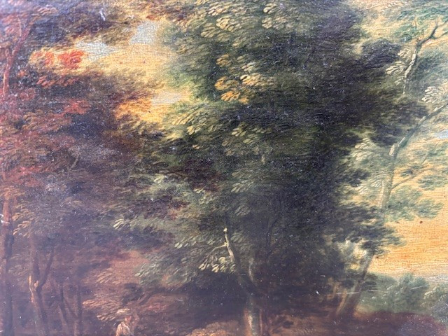 Flemish Painting On A Framed Panel Depicting A Landscape-photo-3