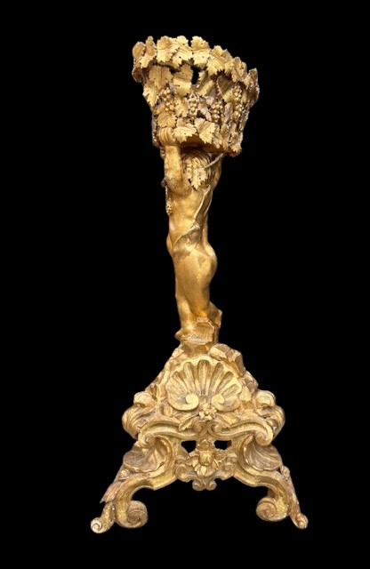 Jardinière en bois sculpté et doré-photo-3