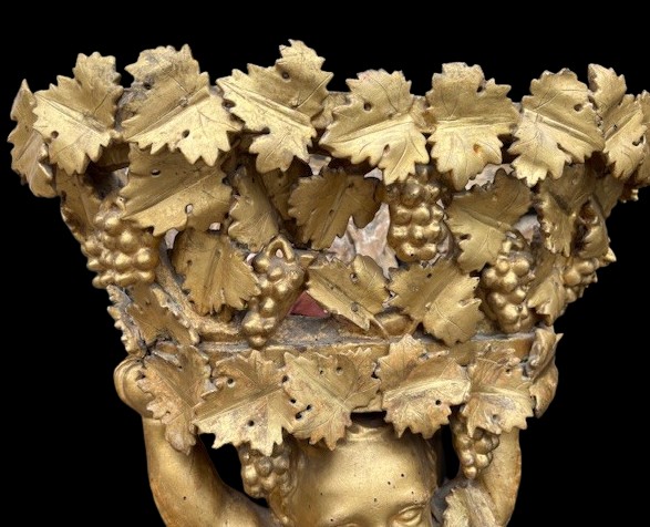 Jardinière en bois sculpté et doré-photo-2