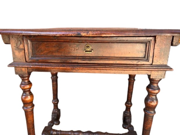 Table console en noyer à bobine Emilian-photo-3