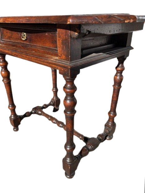 Table console en noyer à bobine Emilian-photo-3