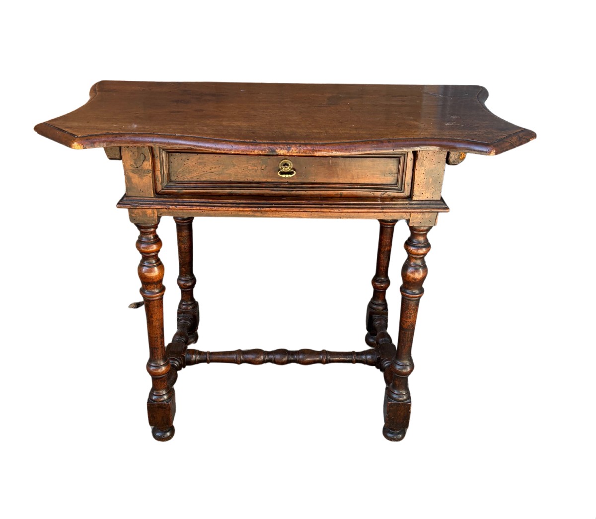 Table console en noyer à bobine Emilian