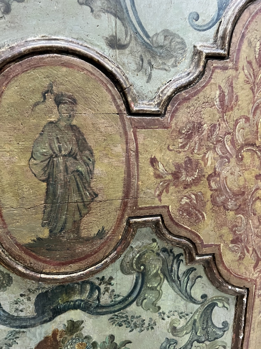 Paire de portes en bois peint et doré-photo-3