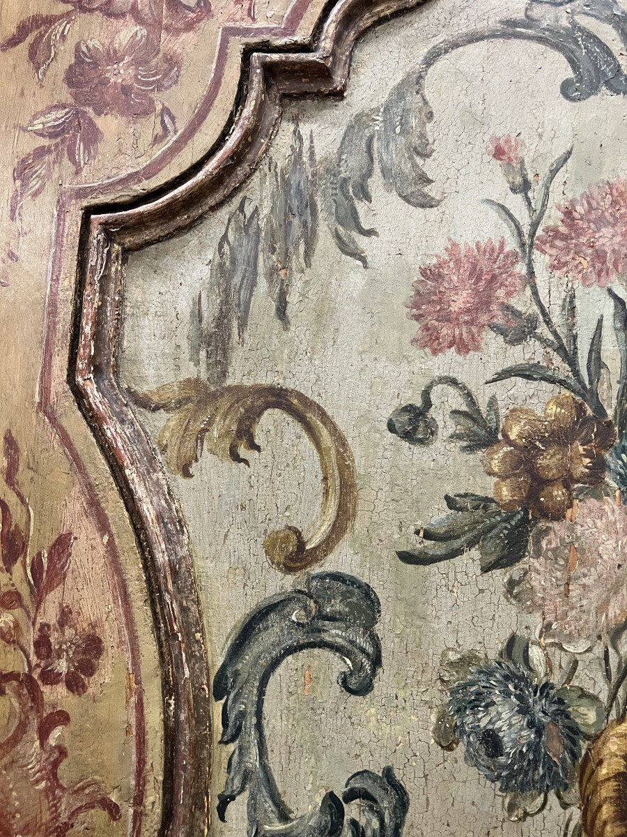 Paire de portes en bois peint et doré-photo-5