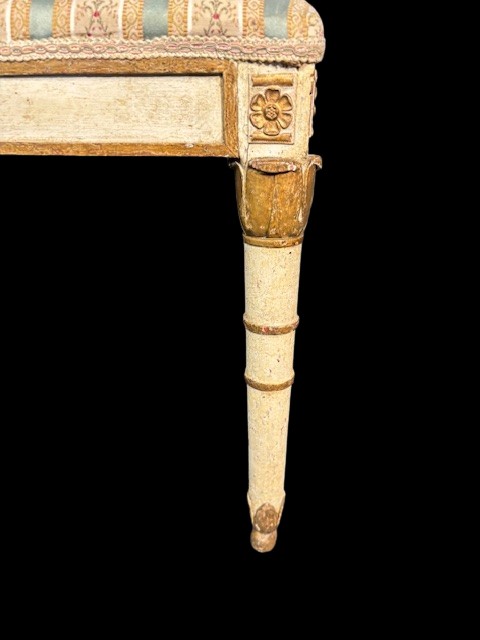 Neoclassical Bench With Maria Luigia's Hallmarks For The Colorno Palace-photo-2