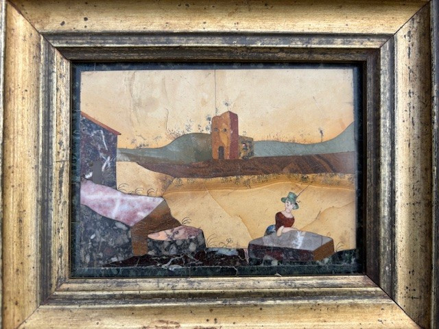 Pair Of Florentine Semiprecious Stone Panels-photo-3