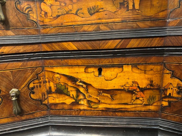 Veneered And Inlaid Bureau From The Lombardy Area-photo-1