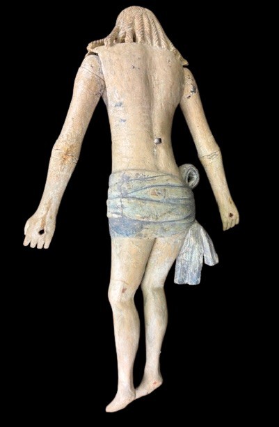 Sculpture représentant le Christ en bois laqué, avec bras articulés-photo-4