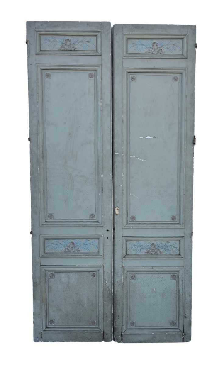   French Lacquered Door With Mirror Back