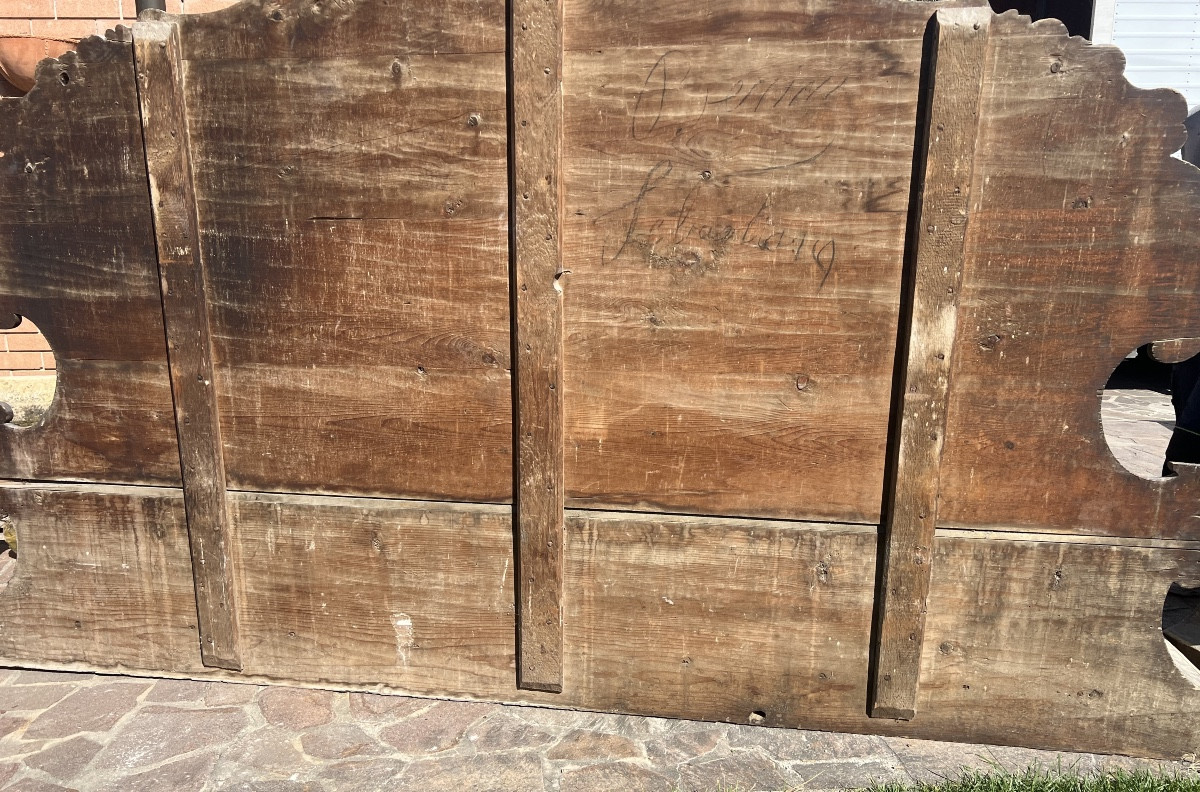 Paire de bancs en bois peint XVIII° Siècle-photo-4