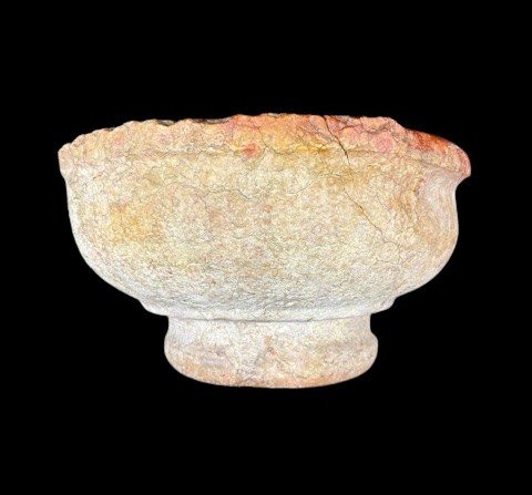 Petit Benitier En Marbre Rose-photo-3