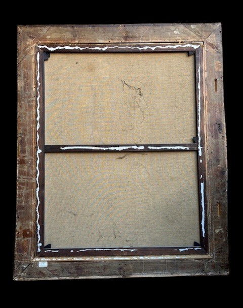 peinture à l’huile sur toile française représentant le portrait d’un médecin -photo-1