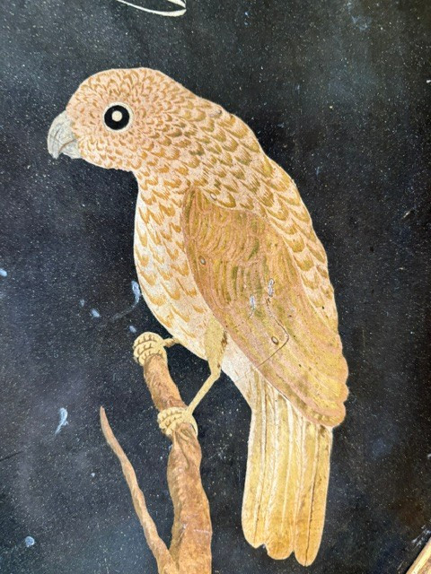 Tuile ronde en scagliola polychrome-photo-3