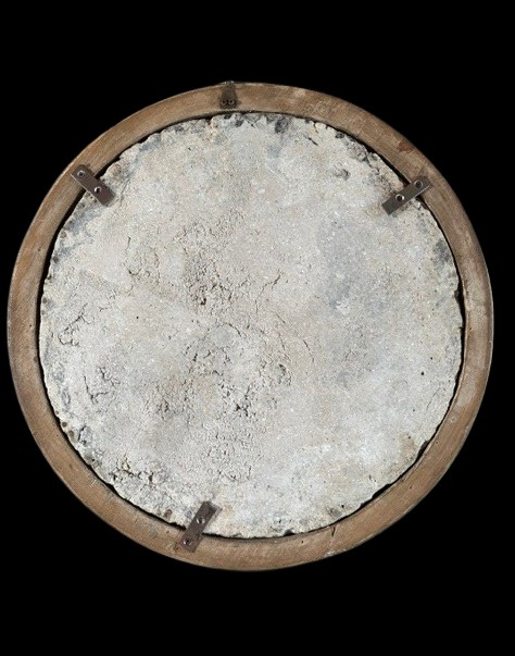 Tuile ronde en scagliola polychrome-photo-1