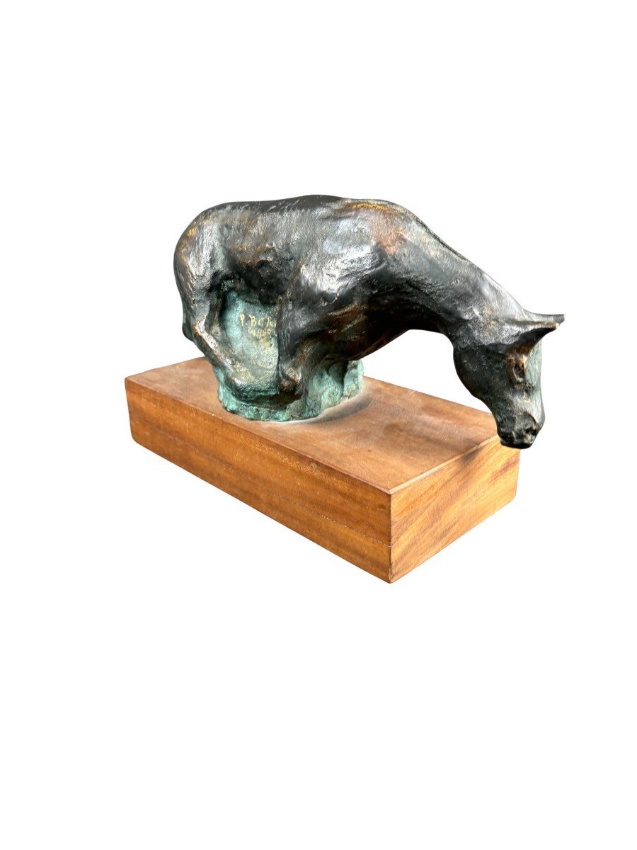 sculpture en bronze signée et datée "Piero Bertacco 1980"