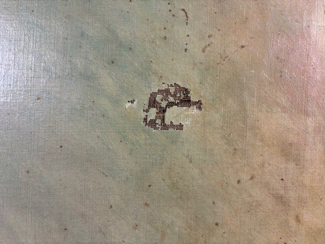 peinture à l’huile sur toile signée et datée " A. Chatrou 1895 " ( petites lacunes )-photo-4